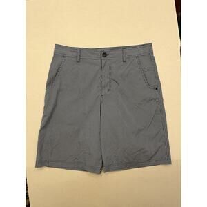 Lululemon Kahuna Blue White Check Plaid Mens Golf Shorts Size 34 Performance